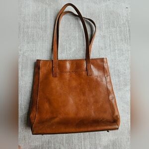 Patricia Nash Viana Soft Tan Leather Large Tote Bag Double Straps